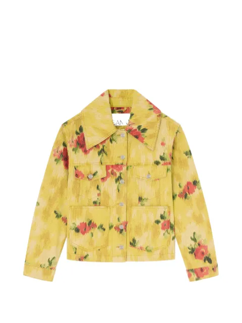 GANNI floral-print button jacket Yellow A1010201