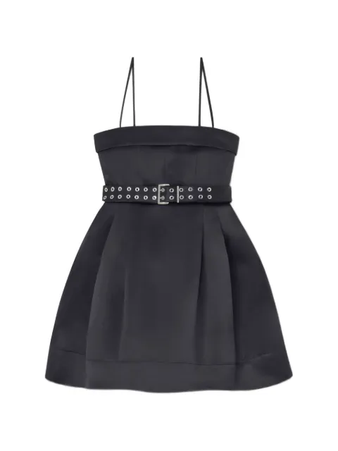 GANNI mini belted spaghetti-strap dress Black A1030437