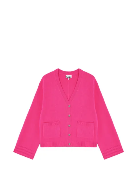 GANNI pockets cardigan Pink A1070283