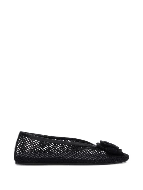 GANNI jenny ballerinas in black mesh Black B1020190