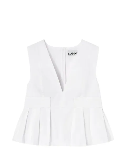 GANNI top in stretch cotton White A1040124