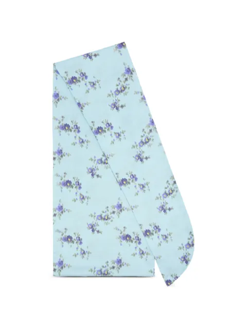 GANNI wrap scarf in print Blue B3020231