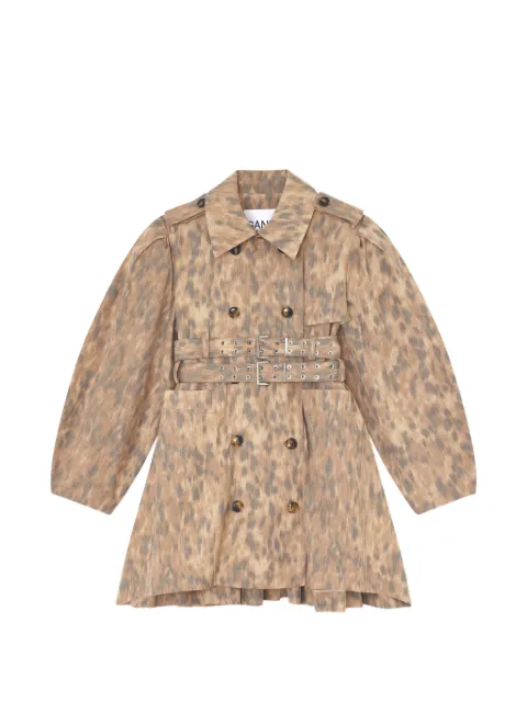 GANNI trench coat in printed cotton Neutrals A1010189