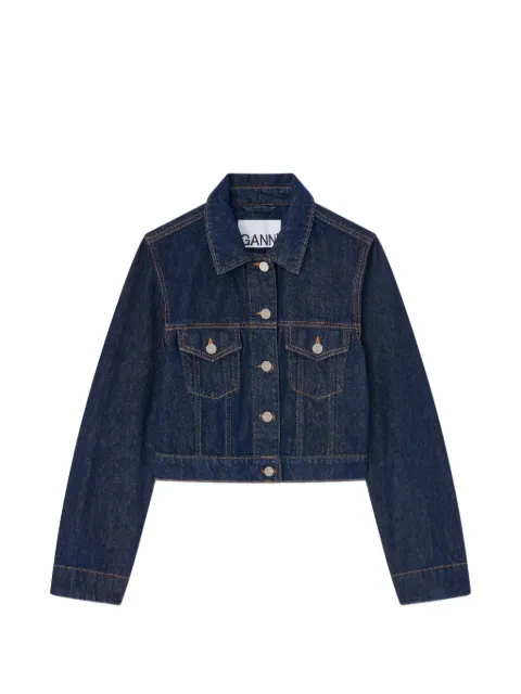 GANNI flap-pocket denim jacket Blue A1010089