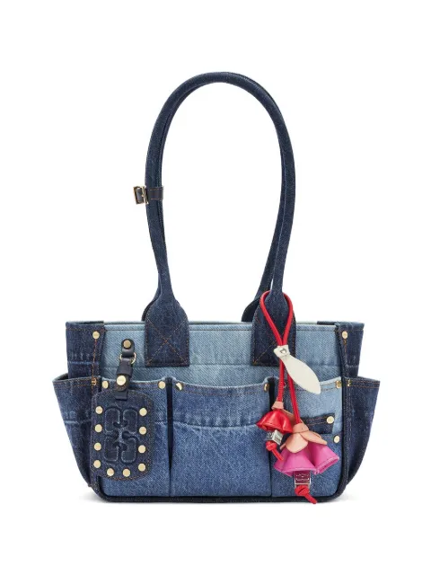 GANNI small pocket studded shoulder bag Blue B2110082