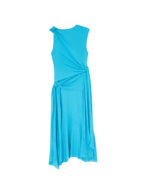 GANNI knot sleeveless midi dress Blue A1030487