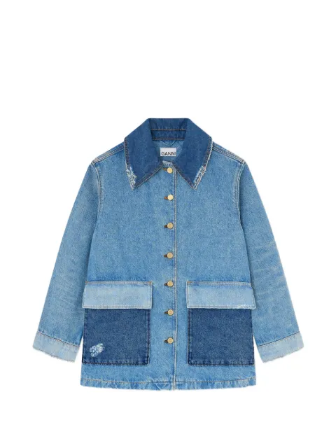 GANNI jacket in patchwork denim Blue A1010179