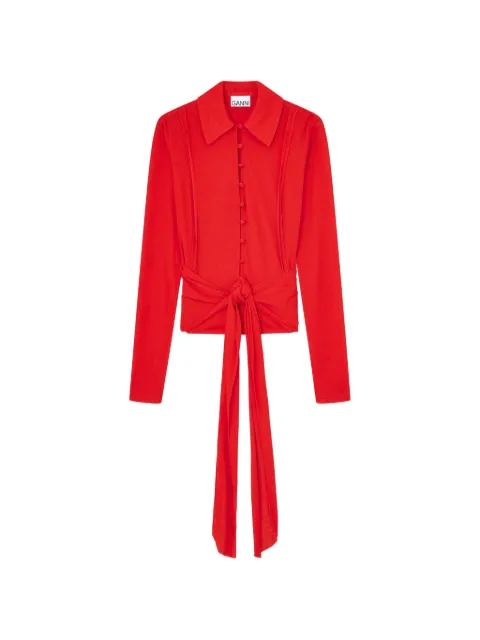 GANNI shirt in red marl mesh Red A1040286