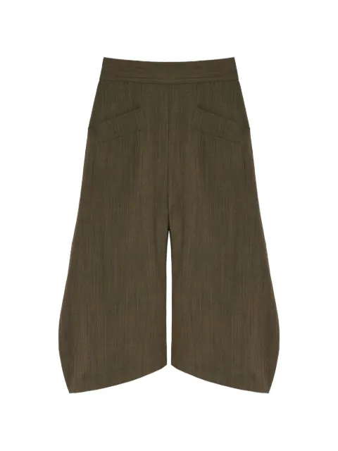 GANNI capri pants in brown wool melange Brown A1110058