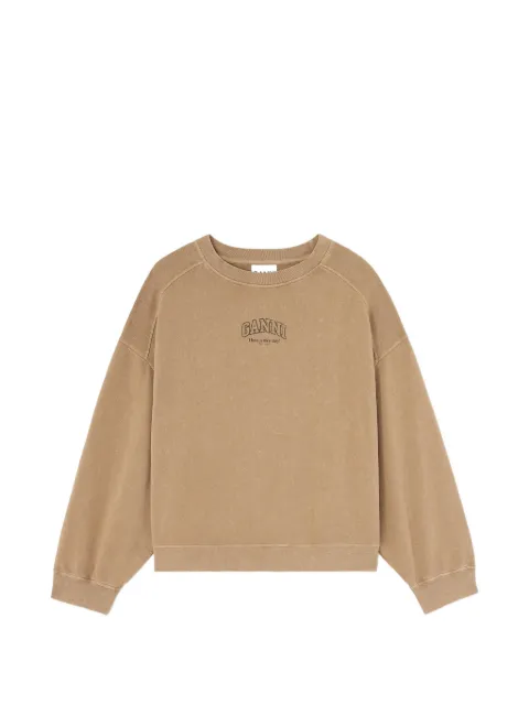 GANNI essentials crewneck with washed effect Neutrals A1060067