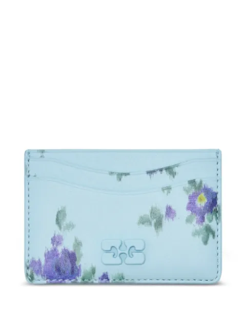 GANNI floral print cardholder Blue B3010272