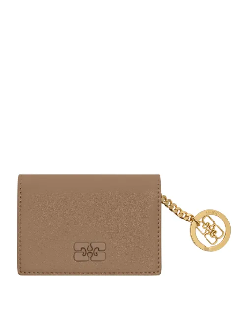 GANNI Bou cardholder with flap in brown Brown B3010306