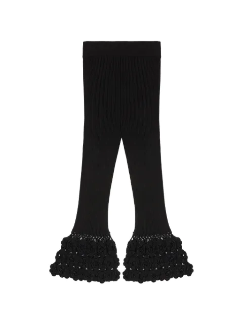GANNI trousers in cotton crochet Black A1080122