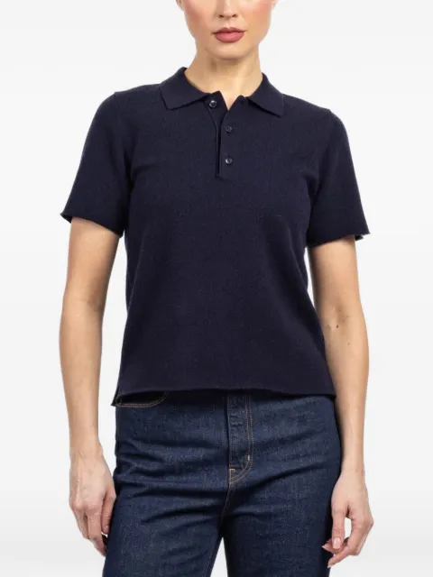 extreme cashmere short-sleeve polo top Blue 19800101FE