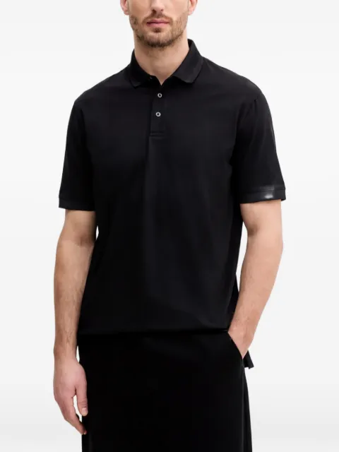 Armani Exchange logo-motif short-sleeve polo shirt Black XM000329AF10364