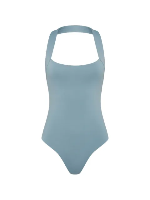 BONDI BORN Candice halterneck swimsuit Blue EMM433W