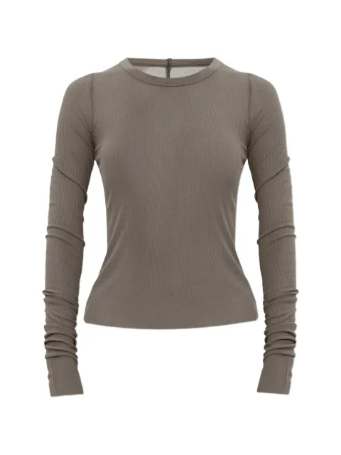 Rick Owens ribbed-knit long-sleeve T-shirt Grey RP01F6209RC