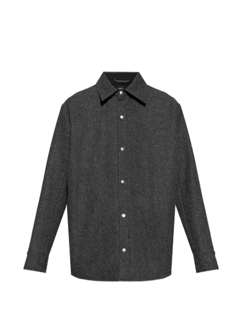 A.P.C. buttoned wool shirt Grey WVBEKH32045