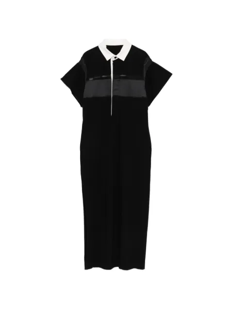 sacai polo-collar midi dress Black 2608351