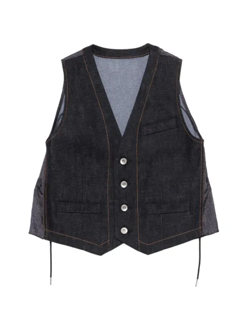 sacai button front waistcoat Blue 2608417