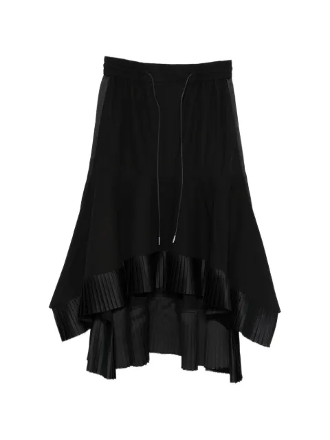 sacai asymmetric pleated skirt Black 2608325