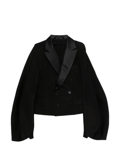 sacai double-breasted cropped jacket Black 2608277