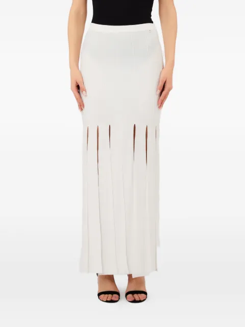 LIU JO fringed maxi skirt White CA6095MS55N