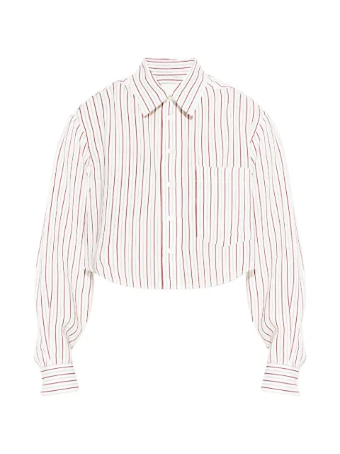 ISABEL MARANT Fleora striped cropped shirt White CH0179FCD1I01I
