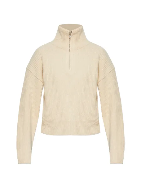 A.P.C. zip funnel-neck sweater White WVBBRF23465
