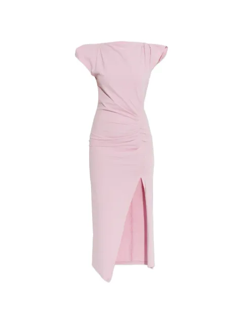 ISABEL MARANT Nadela ruched slit midi dress Pink RO0307FAA1N41I