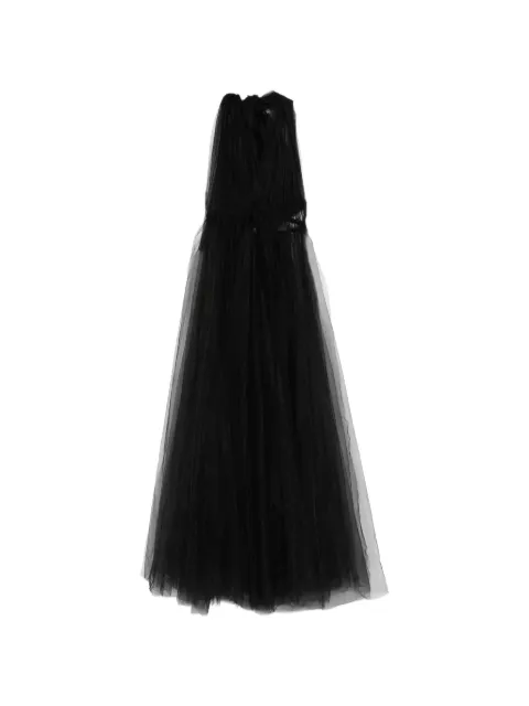 Alchemy halterneck tulle maxi dress Black LIA735