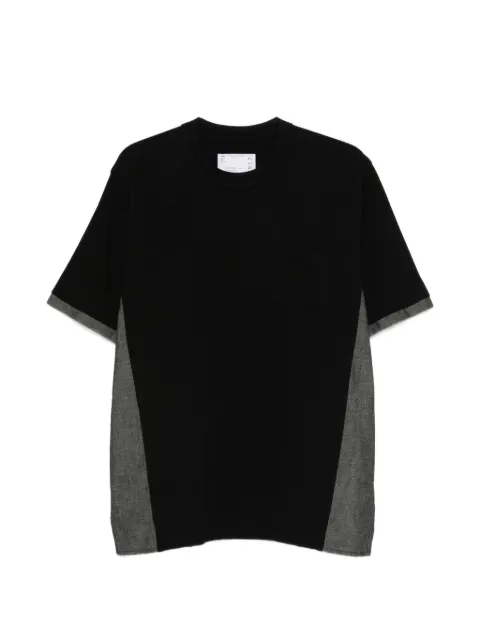 sacai pocket colour-block T-shirt Black 2603952M