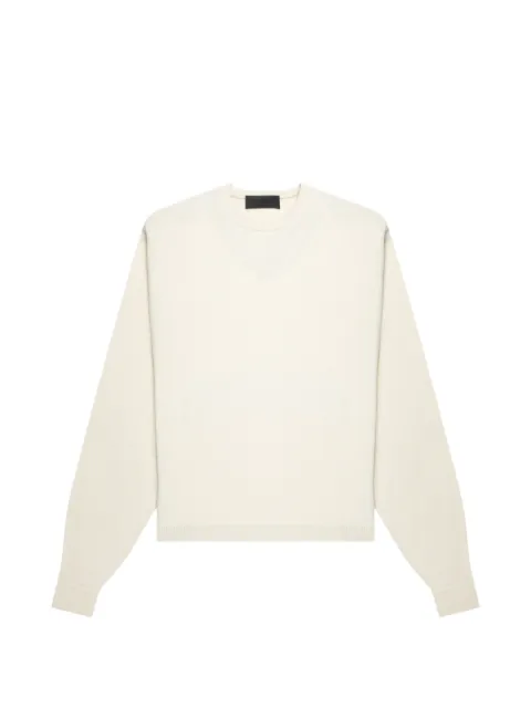 PLACE OF ËLMS embroidered crew-neck sweater Neutrals PELSWE053