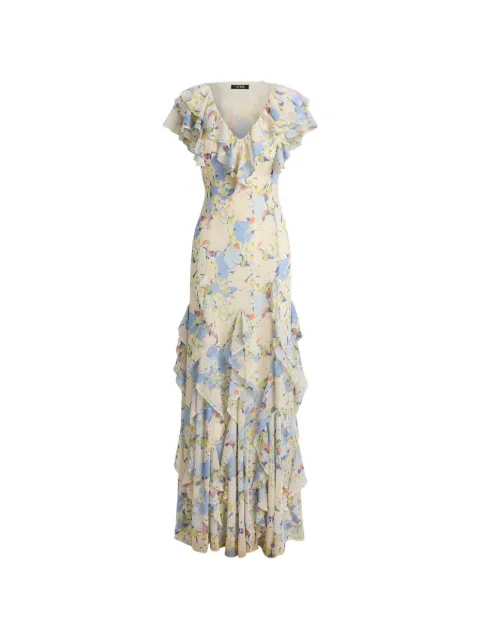 Lauren Ralph Lauren floral-print ruffled dress Neutrals 253P08929001