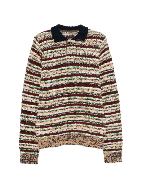 sacai striped polo knitwear Brown 2603945M