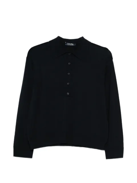 'S Max Mara button-up collar polo top Blue 2619361061600