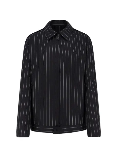 Y-3 pinstripe zip-up overshirt Black KG6002