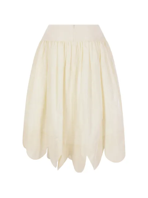 Simone Rocha scalloped-hem midi skirt Neutrals 31860469CREAM
