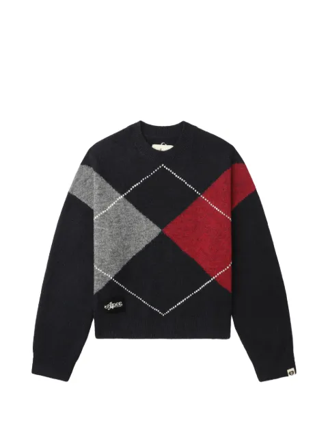 A BATHING APE® argyle sweater Blue 00CKNL702304L