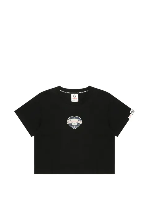 AAPE BY *A BATHING APE® heart-print T-shirt Black ATE1904XXQ