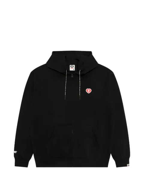 AAPE BY *A BATHING APE® zip-up heart-motif hoodie Black ASWD346XXQ