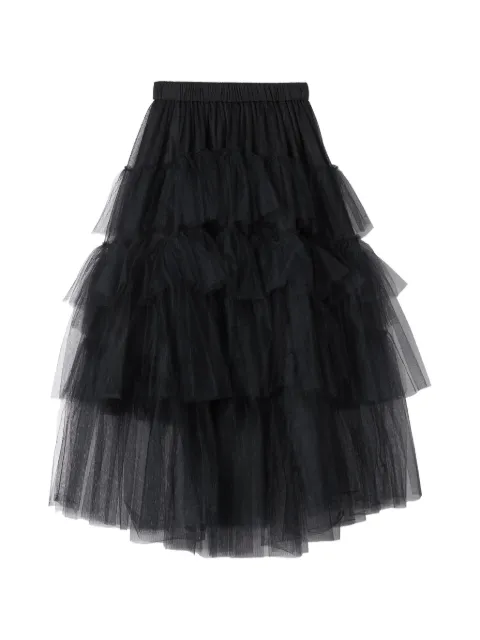 Simone Rocha tiered ribbon midi skirt Black 31250035