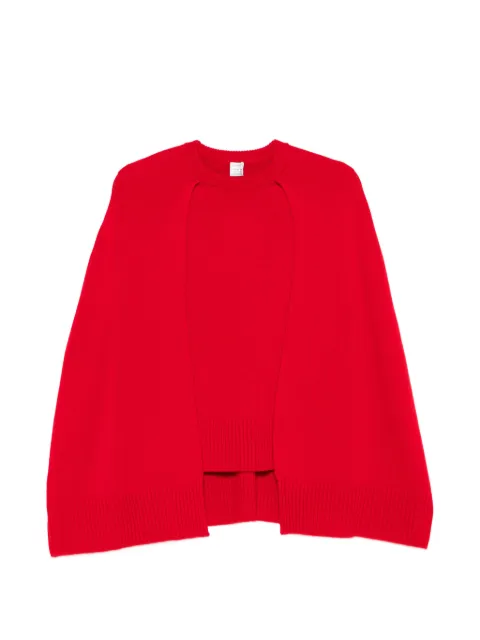 TOTEME cape-detail round-neck sweater Red 261WRT0635YA0235344