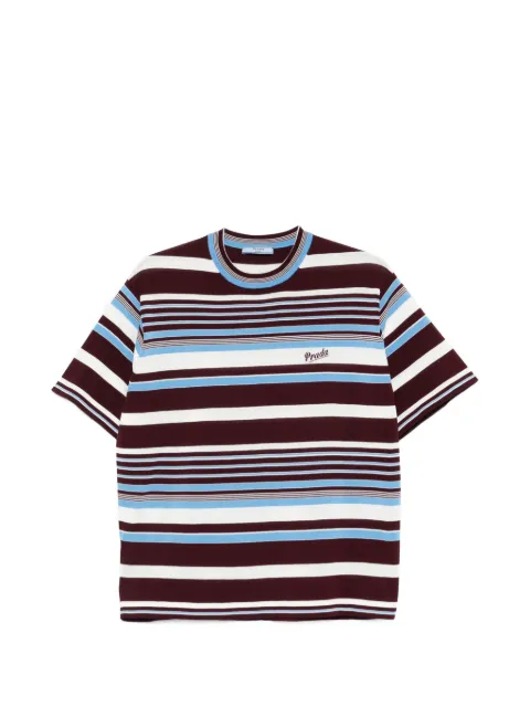 Prada striped cotton crew-neck sweater Brown P24B3HSOOO19BR