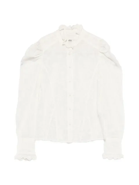 ISABEL MARANT Zorica embroidered silk and cotton blouse White HT0837FAD1J03I