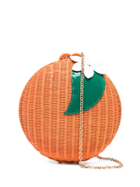 SERPUI flower embellished clutch bag Orange 13442