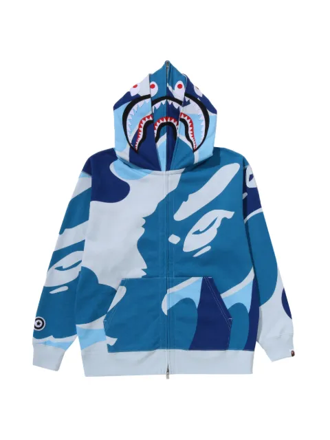 A BATHING APE® Mega ABC Camo Double Shark hoodie Blue 0ZXSWM306151P