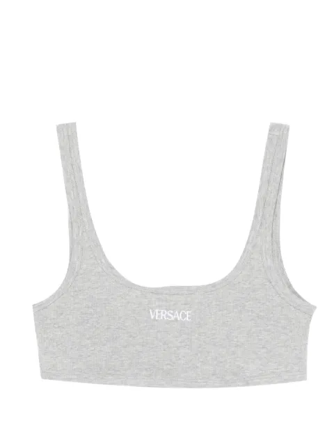 Versace ribbed cotton top Grey 10231421A09551