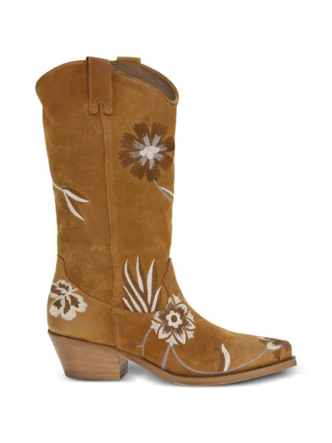 P.A.R.O.S.H. floral-embroidered boots Brown D060138