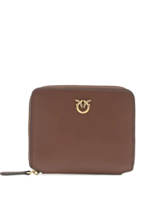 PINKO square leather zip-around purse Brown 100249A0F1
